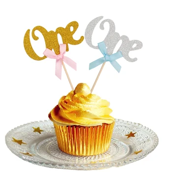 1 Gimtadieniu, Popieriaus Cupcake Pyragas Rėžtuvės Mano Pirmasis Dekoracijos Vaikams Baby Berniukas ir Mergaitė, aš ESU VIENAS su 1 Metų Reikmenys Rožinė Mėlyna