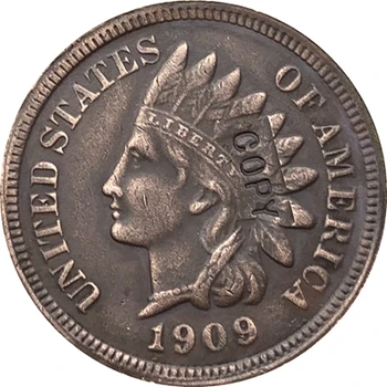 1909-S Indijos galvos centų monetos kopija