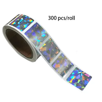 300 Vnt. / Roll Nulio-Off Lipdukas Aikštėje Lazerio Spalvą Holografinio 