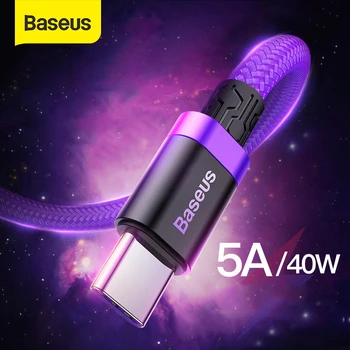 Baseus 5A Apkrauna USB C Tipo Kabelio 