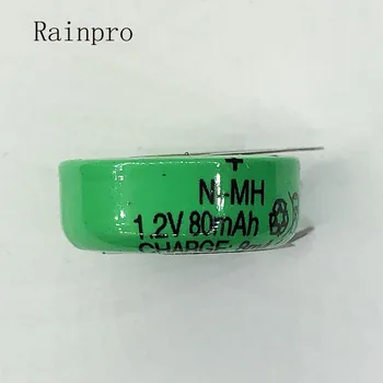 Rainpro 1PCS/DAUG 1.2 V 80mAh Ni-MH Ni-MH Akumuliatoriai Su Kaiščiais Įkrovimo Mygtuką Ląstelių Baterija laikmatis