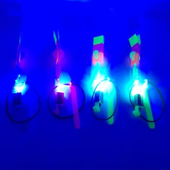 Bambuko Dragonfly su šviesos Šaudymo Raketa Skraidymas parašiutu Dangaus UFO Lauko naktį žaidimas žaislas, vaikas, vaikai