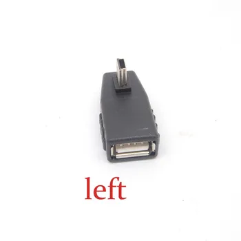 90 Laipsnių kairysis kampas Moteris 5-pin B Male Mini USB OTG Host adapter USB2.0 NAUJO