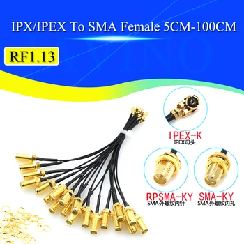 5vnt RP-SMA Female U. FL IPX IPEX RF Jumper Kabelis RP SMA į IPX RF 1.13 Pratęsimo Galiuku Jungtis AP PCI Wi-Fi Javino