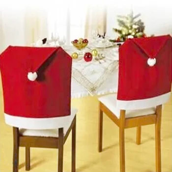 Santa Claus Bžūp Kėdė Padengti Kalėdų Vakarienės Stalo Red Hat Kėdė Sąlyga Skrybėlę Kėdė Galinį Dangtelį Tuoktis Kalėdų