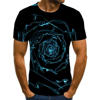 Įdomus 3D grafika marškinėliai atsitiktinis vyriški T-shirt vasaros mados viršūnes kvėpuojantis O-kaklo marškinėliai T-shirt vyrų plius dydis streetwear