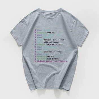 Pirmadienį gyvenimo Programuotojas juokingi marškinėliai moterims Sarkastiškas Naujovė Geek prarasti moterų Medvilnės Marškinėlius Tees vasaros Marškinėliai moterims drabužių