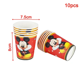 Karšto Disney Mickey Mouse Gimtadienio Vaikai Staltiesė Popieriniai Puodeliai Plokštės Balionas Lauke Baby Shower Apdailos Vienkartiniai indai