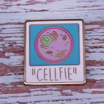 Cellfie mokslo Polaroid sunku emalio pin biologai lab paltai yra mielas dekoras