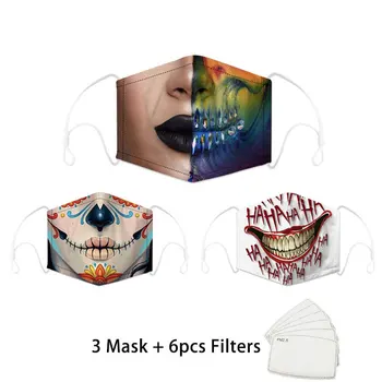 MADOS 3D Atspausdintas mascarillas 5 sluoksnių Filtras Apsauginės Veido Kaukės suaugusių vaikų apsauga nuo dulkių masque Juokinga Daugkartinio naudojimo Kaukė
