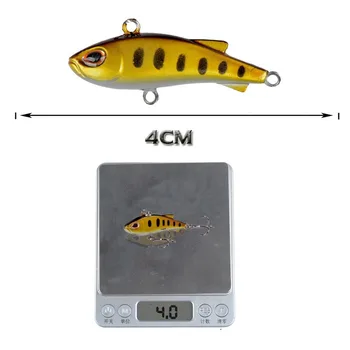 1pcs Nuskendo Mini VIB Žvejybos Masalas 4cm 4g Vibracijos Dirbtinis Jaukų Žiemos Žvejybai ant Ledo Wobblers Bass Crankbait Žvejybos Reikmenys