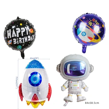 Kosmoso Šalies 1,5 m 10 LED Šviesos astronautas Raketų balionas vietos gimtadienio dekoracijas saulės sistemos gimtadienio prekes