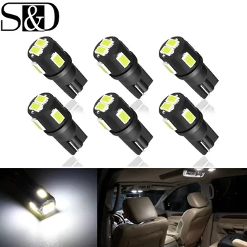 S&D 6pcs T10 W5W LED LED Lemputės Automobilių Šviesos 194 168 Patvirtinimo Svarstymą Licencijos numerio ženklo Žibintas Interjero Priešrūkiniai Žibintai 12V 6000k 5w5 Auto