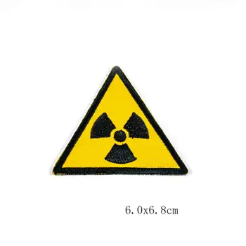 Černobylio Atominės Pavojingas Ženklas Kaukolė Radioaktyviųjų Pleistras Siuvinėjimo, siuvimo Eellow Žalios Geležies Aplikacijos 