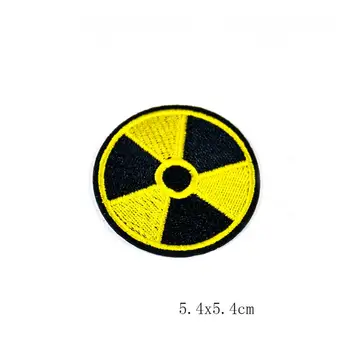 Černobylio Atominės Pavojingas Ženklas Kaukolė Radioaktyviųjų Pleistras Siuvinėjimo, siuvimo Eellow Žalios Geležies Aplikacijos 