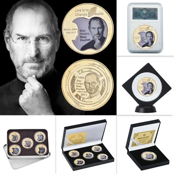 WR Steve Jobs Aukso Monetų Kolekcionieriams Nustatyti Monetos Turėtojas MUMS Iššūkis Monetos Originalių Metalinių Monetų Asmeninį Dovanų Dropshipping