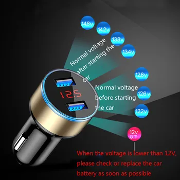 OLAF 3.1 Dual USB Automobilinis Įkroviklis Su LED Ekranas, Universalus Telefono Automobilių-Įkroviklis, skirtas Samsung 
