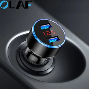 OLAF 3.1 Dual USB Automobilinis Įkroviklis Su LED Ekranas, Universalus Telefono Automobilių-Įkroviklis, skirtas Samsung 