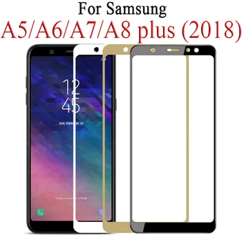 9D Pilnas Apsauginis Stiklas ant Samsung Galaxy J4 J6 A6 A8 Plius A5 A7 J7 J8 2018 Glas Tremp A750 A730F Samsun Sumsung Galaxy