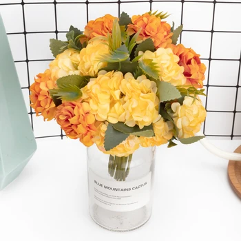 Šilko Hydrangeas Dirbtinės Gėlės Aukštos Kokybės Baltoji Vestuvės Gėlės Mažų Puokštė Netikrą Gėlių Šalies Namų, Dekoruoti Rožinės spalvos