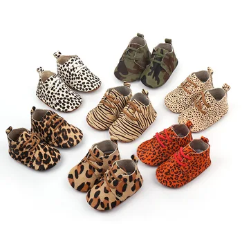 Originali Oda Kūdikių bateliai Leopardo spausdinti Kūdikių Mergaitės, Minkšti batai Arklių plaukų Berniukai Pirmą vaikštynės, Nėriniai Kūdikių mokasinai