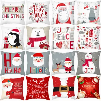 Linksmų Kalėdų Pagalvėlė Padengti Santa Claus Briedžių Džiaugsmo Kalėdų Dekoracijas namams 2020 Kalėdos Navidad Noel Dovana Naujųjų Metų 2021