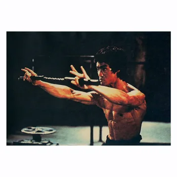 Kinijos Kung Fu žvaigždė Bruce Lee retro plakato kraftpopieris sienų lipdukai skiltyje kavinė apdailos dažymo kambario apdaila