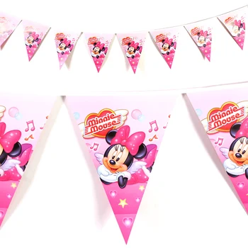 12flags/set 3M Minnie Mouse Animacinių filmų Tema Reklama Starta Šaligatvio Vaikai Naudai Laimingas Gimtadienio Prekių Apdaila