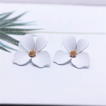 Naujas dizainas saldus papuošalai dažų purkštuvu poveikis stud auskarai su gėlių auskarai Pareiškimą, auskarai Mergaitėms, dovana moteriai