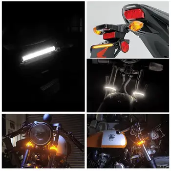 LED Motociklo Posūkio Signalo Žibintas DRL Gintaro Balta Moto Mirksi Žiedas Šakutės Juostos Lempos Mirksi Indikatorių šviestuvai