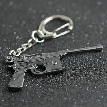 CS GO CSGO PLG Keychain Mausers C96 Kariuomenės pistoletas Pistoletas Ginklas Counter Strike Žaidimas Kryžiaus Gaisro paketų prižiūrėtojų raktinę Klavišą Grandinės Žiedas Didmeninės