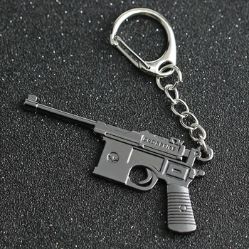 CS GO CSGO PLG Keychain Mausers C96 Kariuomenės pistoletas Pistoletas Ginklas Counter Strike Žaidimas Kryžiaus Gaisro paketų prižiūrėtojų raktinę Klavišą Grandinės Žiedas Didmeninės