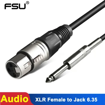 FSU Mikrofono Laidas XLR Female Jack 6.35 mm Male Plug Garso Švino Mikrofono Kabelis Garso Stiprintuvas 2M 3M 5M 8M 10M
