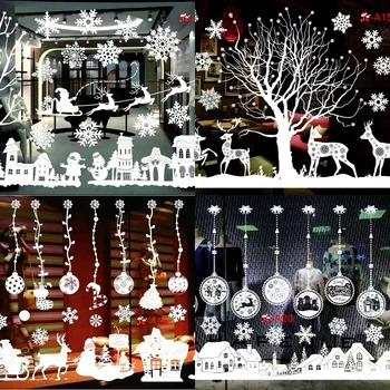 2021 Didelių Kalėdų Sienų Lipdukai, Vinilo Baltos Spalvos Šaldytuvas Santa Claus Naujųjų Metų Mados Langų Dekoro Kambarį Papuošalai Removabl