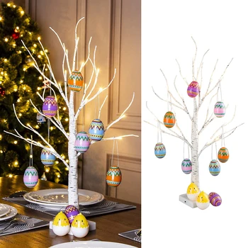 Linksmų Velykų Dekoro Led Beržas Šviesos Medis Velykų Kiaušiniai Kabinti Ornamentu Medžio Įvykis Šalies Prekių Puošybą Namų Lentelė