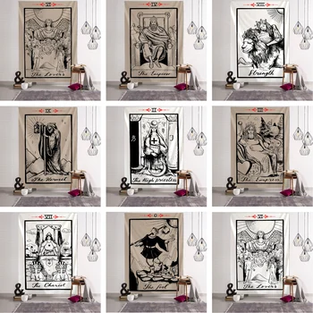 Viduramžiais Iliustracija Taro Gobelenas Kūrybos Tamsiai Raganavimas Kambarys Pagalvėlė Arras Kilimų Astrologijos Antklode Namų Puošybai