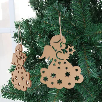 10vnt Medinių Angelų Vaikai Amatų Kabantys Papuošalai Kalėdų Puošmena Tuščią Medienos Dažai Kalėdų Medžio Apdaila