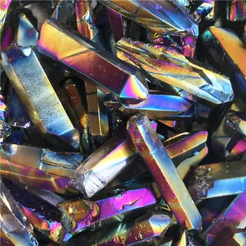 50g Vaivorykštė Titano Aura Lemurian Sėklos Kvarco Kristalo Akmenys Taško Pavyzdys Akmenys ir Mineralai