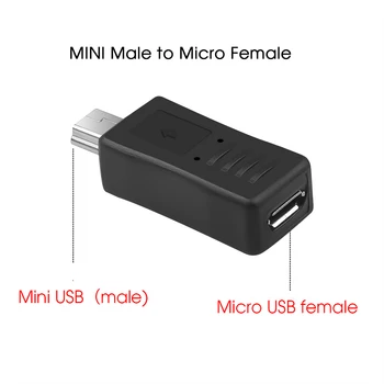 Kebidu 1pcs Micro USB Female į Mini USB Vyrų Adapteris Jungties Adapteris Keitiklis iš KOMPIUTERIO, Telefono Kabeliai.