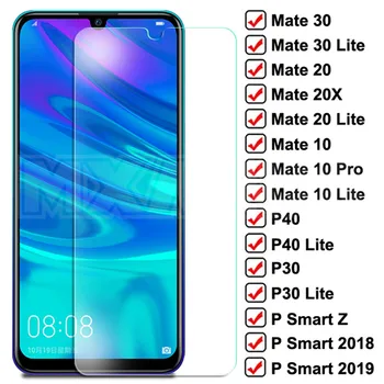 9D Grūdintas Stiklas Huawei Mate 30 20 10 Lite 20X Saugos Screen Protector P40 30 Lite P Smart 2019 Apsauginė Stiklo Plėvelė Atveju