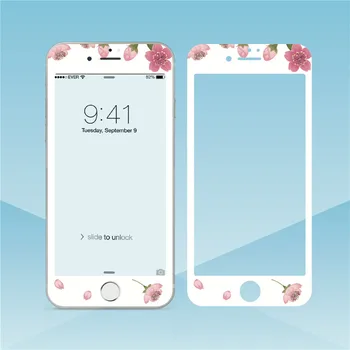 Gėlės Lovely Grūdintas Stiklas iPhone XS MAX XR 6s 8 7plus Screen Protector, Minkštas Kraštas Apsauginė Plėvelė iPhone 11 Pro Max