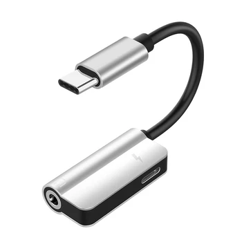 USB Tipas-C Garso Įkrovimo Adapteris 2 in 1 C Tipo Vyrų ir Moterų 3,5 mm Ausinių Lizdas + Įkrovimo Konverteris Huawei P20 Pro