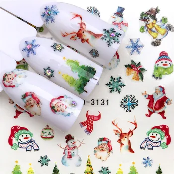 1 Lapas Kalėdų Santas Snaigės, Sniego Sumaišyti Dizaino DIYSticker Vandens Perdavimo Nagų Dailės Lipdukai Nagams, Lipdukai Kalėdų Dovana