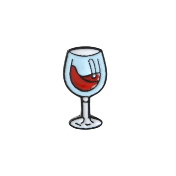 Vyno Šalis Sagė Emalio Pin Animacinių filmų Mini Alaus, Raudonojo Vyno Kokteilis butelis & stiklo Pin Mygtuką Džinsinio Marškinėliai Atvartas Smeigtukai Moterys Vyrai Dovana
