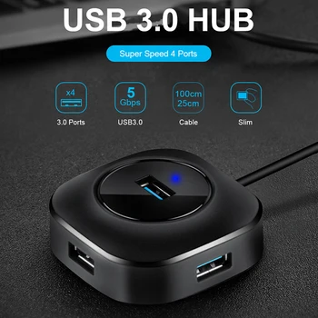 USB Hub USB 3.0 Hub USB 2.0 Multi Adapteris, Splitter 4 Uostų Greitis Mini Kelis 3 Gyv usb3.0 HUB Port USB Hub Expander PC