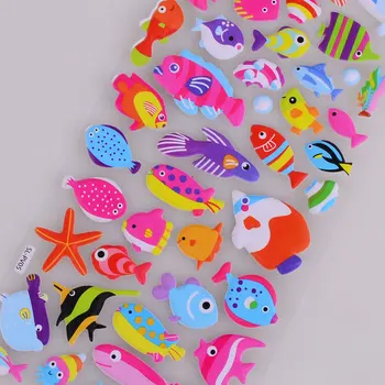 Vandenyno Gyvūnų Kawaii Burbulas Lipdukai Vaikams, Cartoon Burbulas Lipdukai 3D Burbulas Lipdukai Vaikų Berniukų, Mergaičių Mielas Reljefiniai Lipdukai XQ21