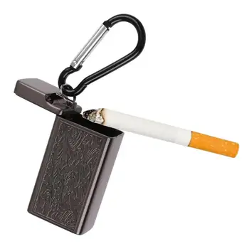 Nešiojamas Kišenėje Peleninę Lauke Naudoti Blykstės Laikiklį, Mini Pocket Peleninę Dėklas su Dangčiu Key Chain Kelionės Cigarečių Peleninė