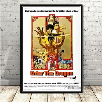 Bruce Lee Kung Fu Karalius Aktorius Plakatų Ir Grafikos Paveikslai Tapyba Sienos Paveiksl Derliaus Plakatas Dekoratyvinis Namų Dekoro Tableau