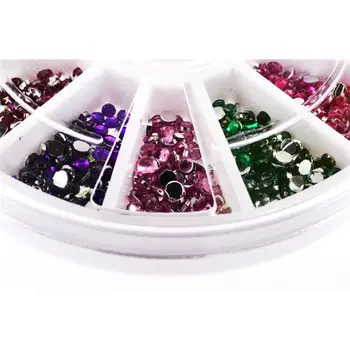 12 spalvų/box Akrilo Kristalų kalnų krištolas papuošalai, Nagų dekoravimas, Nagų įrankiai, reikmenys