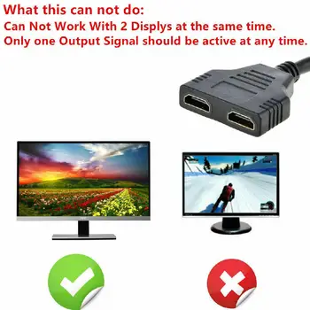 1080P HDMI suderinamus Splitter Vyrų ir Moterų Kabelio Adapteris Keitiklis HDTV 1 įvadas 2 2 rezultatas-port HDMI suderinamus Jungiklis